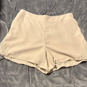 Kaari Blue Cream High Waist Women's Shorts